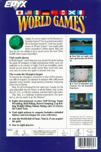 World Games Commodore 64  box art
